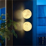 3D Printed Moon Wall Light with Tricolor light,Ambient Bedside Light for Bedroom, Living Room Decor 