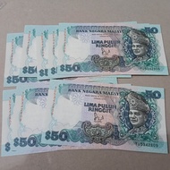 rm50 jaffar Hussein banknote siri 6 sixth series 6th wang kertas matawang duit lama Lima puluh ringg