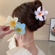 Fresh Plumeria Flower Hair Clip Fairy Seaside Vacation Shark Clip Hair Accessories for Women Hairpin