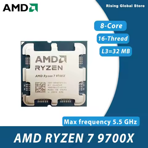 NEW AMD R7 9700X CPU Processor Ryzen 7 9700X Eight-Core Sixteen-Thread 5.5 GHz 65W TDP L3=32M Socket