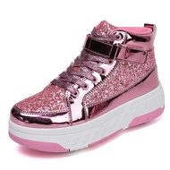 Upgraded Kids' Heelys Roller Sneakers with Removable Wheels, Street Style, Stable Support