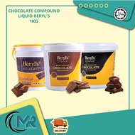 1kg Beryls Gourment Chocolate Beryls Coklat Cair Beryls Chocolate Compound Liquid Beryls Dark Chocol