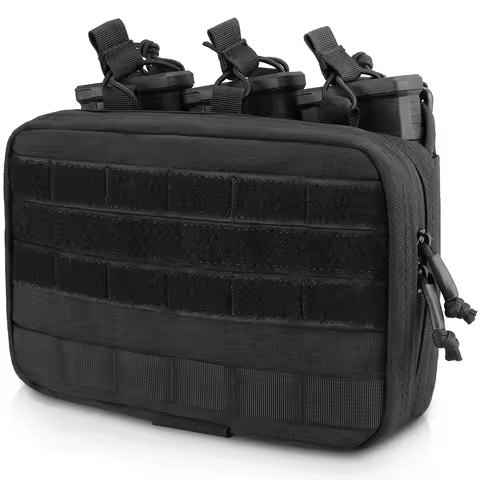 Triple Mag Admin Pouch Tactical Magazine Pouch Molle Utility EDC Organizer Detachable Inner Pocket M