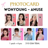 Wonyoung X Amuse Lip Photocard (4 PCS) - Premium 2-sided Photocard Ive Wonyoung Amuse Lip