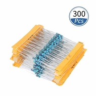 300PCS 1/4W Chromatic Ring Resistor Metal Film Resistor Assortment Kit with Permissible Error ±1% 30