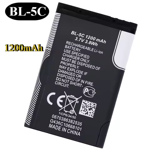 BL-5C 1020mAh Lithium Polymer Phone Battery 3.7V BL5C for Radio Nokia 2610 1100 1110 1112 1116 6230 