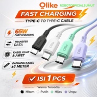 OLIKE Type C to Type C Fast Charging Data Charger Cable 65W 100cm D306CC D309BCC D307CC Original