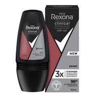 Rexona for Men Clinical Protection Roll On Sport ผลิตภัณฑ์ลูกกลิ้งระงับกลิ่นใต้วงแขนสำหรับผู้ชายกลิ่