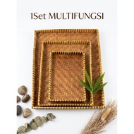 Rectangular Bamboo Winnowing Tray 20x30 25x40 30x40 - Traditional Woven Serving Tray