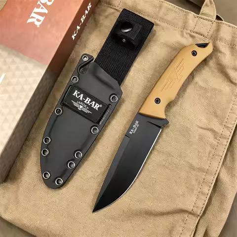 Classic KA-BAR 7503 Style Fixed Blade Knife 9Cr13Mo Blade with Nylon Anti-slip Handle Multi-use Cutt