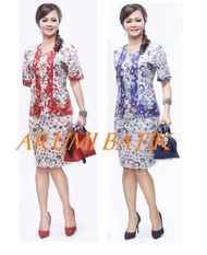 blouse rok setelan atasan bawahan seragam batik wanita 2047 jumbo - xl