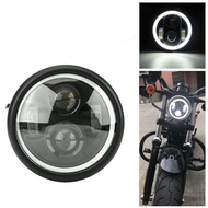 Motorcycle Accessories Modified LED Retro Headlight CG125 GN125 Headlight Harley Angel Eye LED Headl
