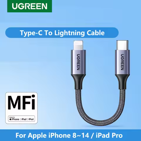 UGREEN MFi USB Type C to Lightning Cable for Apple iPhone 14 13 12 11 iPad Pro PD Fast Charging Brai