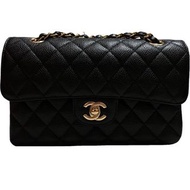 Chanel Classic Flap Grained Calfskin&Gold-Tone Metal Black 23cm