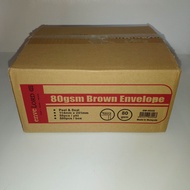 【1BOX=500PCS ! ! !】LION 4.5"x9.5" Brown Envelope Manila 80gsm (114mmx241mm)(500pcs)(Price For 1 Box)