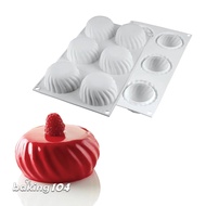 Italy Silikomart Silicone Mold 7cm Round Flat Bottom Corrugated Samurai 36.210.87.0065