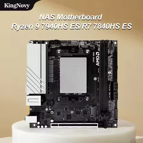 NAS Motherboard AMD Ryzen 9 7940HS ES/R7 7840HS ES Dual NVMe SSD 4xSATA3.0 PCIe x8 2xDDR5 2.5G 17x17