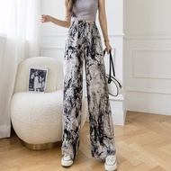 FM Women's Long Pants Culottes with Fashionable Painting Pattern, Loose, Smooth, Cool, Super Jumbo M