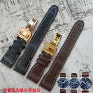 2023 New☆☆ Suitable for IWC pilots Mark Portugal leather watch strap male anti-sweat cowhide watch accessories 22mm