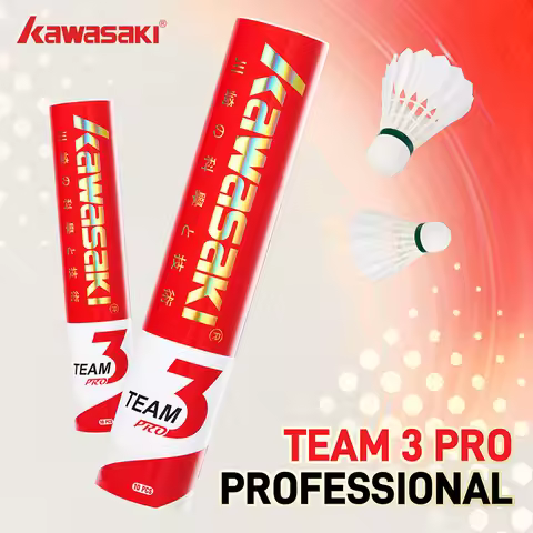 Kawasaki Team 3/ Team 1 Badminton Ball Professional Tournament Grade White Goose Feather Badminton S