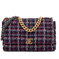 Chanel Multicolor Quilted Tweed Large Chanel 19 Flap Aged Gold, Ruthenium, and Silver Hardware, 2019