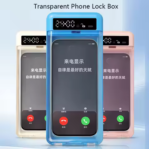 Transparent Phone Lock Box with Display Screen Self-Discipline Device Smart Timer Phone Lock Box Stu