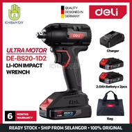 DELI Cordless Impact Wrench DE-BS20-1D2 Lithium-ion Li-ion Professional Power Tools Ready Stock Mala