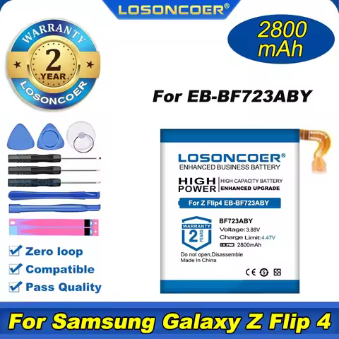 1250mAh~2800mAh For Samsung Galaxy Z Flip 4 Flip4 SM-F721B SM-F721U EB-BF723ABY EB-BF724ABY Phone Ba