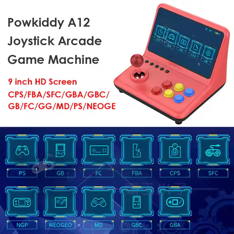 Powkiddy A12 9 inch Arcade Joystick Game Console Games Stick Gaming Video Player Supports High-Defin