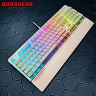 AK104 RGB Mechanical Keyboard, Full Size 104 Design, Detachable Armrest, Blue / Red Switch.