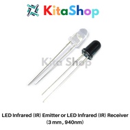 LED Infrared (IR) Emitter or LED Infrared (IR) Receiver (3 mm , 940nm)