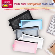 mingxuan2 1Pc Transparent Mesh Pencil Case Pen Bag Simple Portable Office Student Pencil Cases Schoo