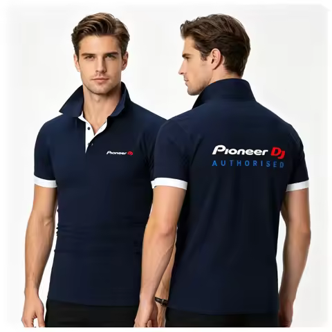 Pioneer DJ 2026 Men's New Summer Printing Fashion Polo Shirts Comfortable Short Sleeves Cotton Haraj