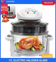 17l Electric Halogen Glass Oven W/extension Ring