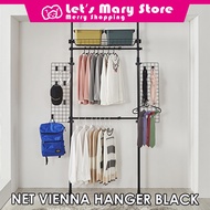 Net Vienna Hanger Black / Standing Pole Clothes Rack / 32mm pipe / Basket / cap scarf bag / Wardrobe / Let's Mary Store