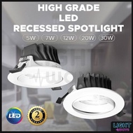 [2 YEARS WARRANTY] 5W/7W/12W/20W/30W RECESSED LED SPOTLIGHT HIGH GRADE LED RECESSED EYEBALL LIGHT/DOWNLIGHT