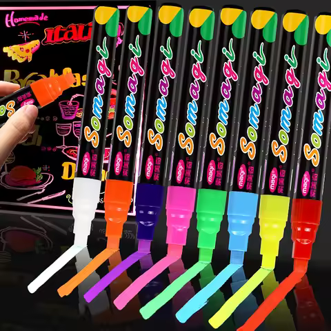 Kit 8 Colors Liquid Chalk Pen Hightlighter Eraserable for LED Black Board，For Whiteboard Graffiti LE