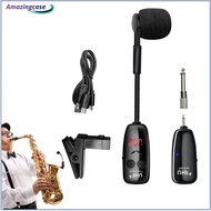 AMAZ Uhf Wireless Saxophone Microphone System Outdoor Professional Stage Performance Small Microphone Pickup