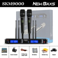 COD NEW BAXS SKM9000 Nirkabel Satu untuk Dua 2 microphones Genggam UHF True Diversity 4 Antena Jara