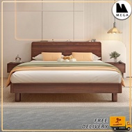 Modernity Solid Wood Bed Frame Walnut Wooden Bed Frame Bed Frame With Mattress Super Single/Queen/Ki