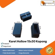 karet hollow 1,5x3 cm / 15x30 mm karet kursi meja tutup besi hollow