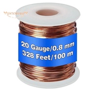 99.9% Dead Soft Copper Wire, 20 Gauge/ 0.8 mm Diameter, 328 Feet/ 100 M, 1 Pound Spool Pure Copper Wire Durable Easy to Use