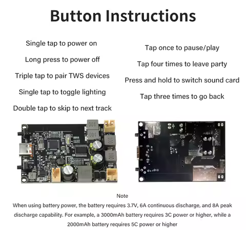 Type-C 2x10W Dual Channel Bass Enhancement Algorithm Bluetooth Amplifier Board DC 5V TWS Bluetooth A