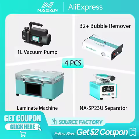 NASAN NA-SUPA lite Vacuum Laminate Machine NA-B2+ Bubble Remover NA-SP23 Ultra Separator for Flat Cu