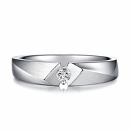 鑽石白鋼 男戒 幸福幾何