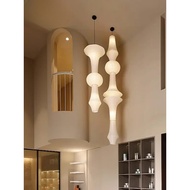Akari Noguchi Yong rice paper Pendant Lights LED  Long Lantern Light E27 Wabi-sabi stairway Hanging 