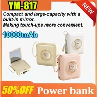 10000mAh 3C Certification Beauty Mirror Cartoon with Cable Mini Portable Power Bank for IPhone for X