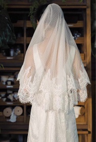 Dear White復古蕾絲頭紗