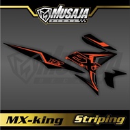 HITAM Striping mx king motif simple orange Black Free custom Design - mx king Motorcycle Sticker motif pink Black non full body