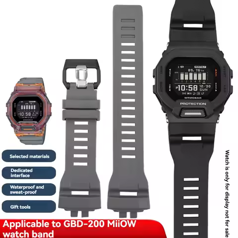 GBD-200 Silicone Watch Band for Casio G-SHOCK GBD-200-1A/GDB-200RD-4 | Soft Waterproof Sports Strap 